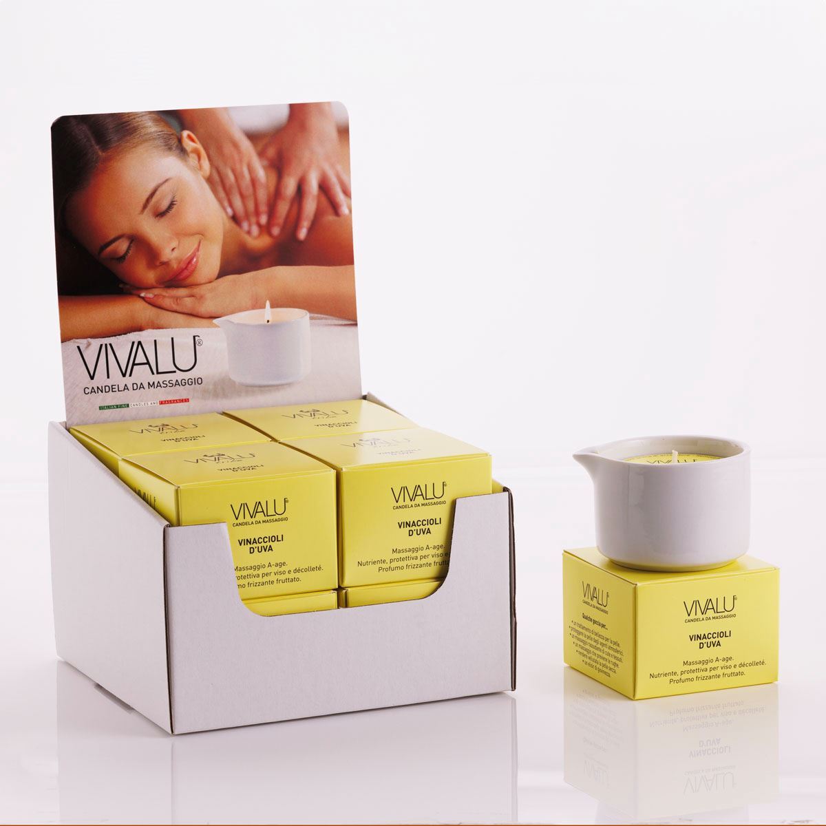 Vivalu Tribe E Candela da Massaggio Vinaccioli d'Uva Anti Age 100 ml