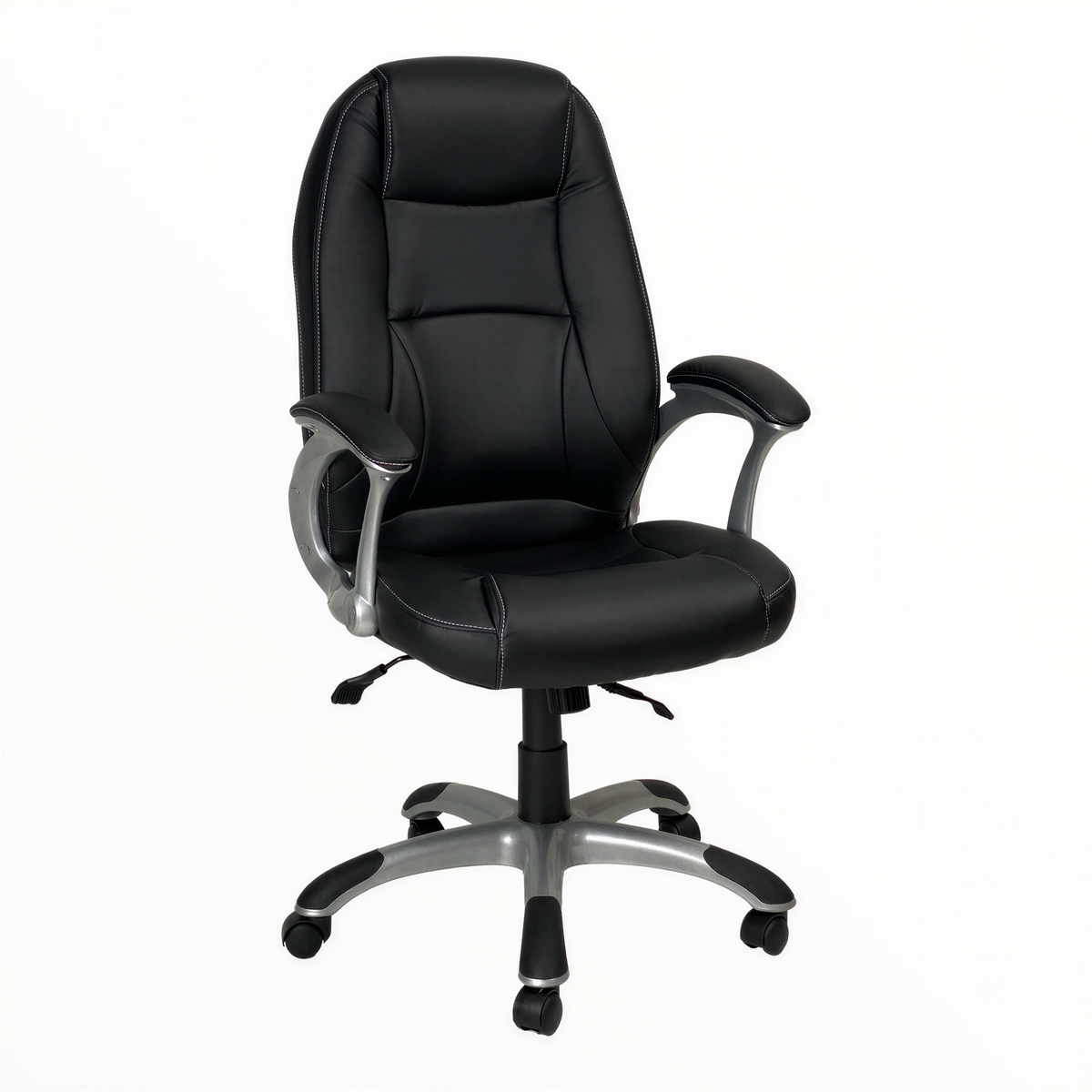 Powerlan Edison Poltrona da Ufficio Ergonomica in Ecopelle Nera