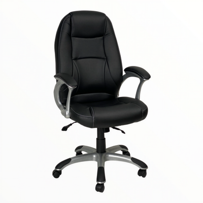 Powerlan Edison Poltrona da Ufficio Ergonomica in Ecopelle Nera