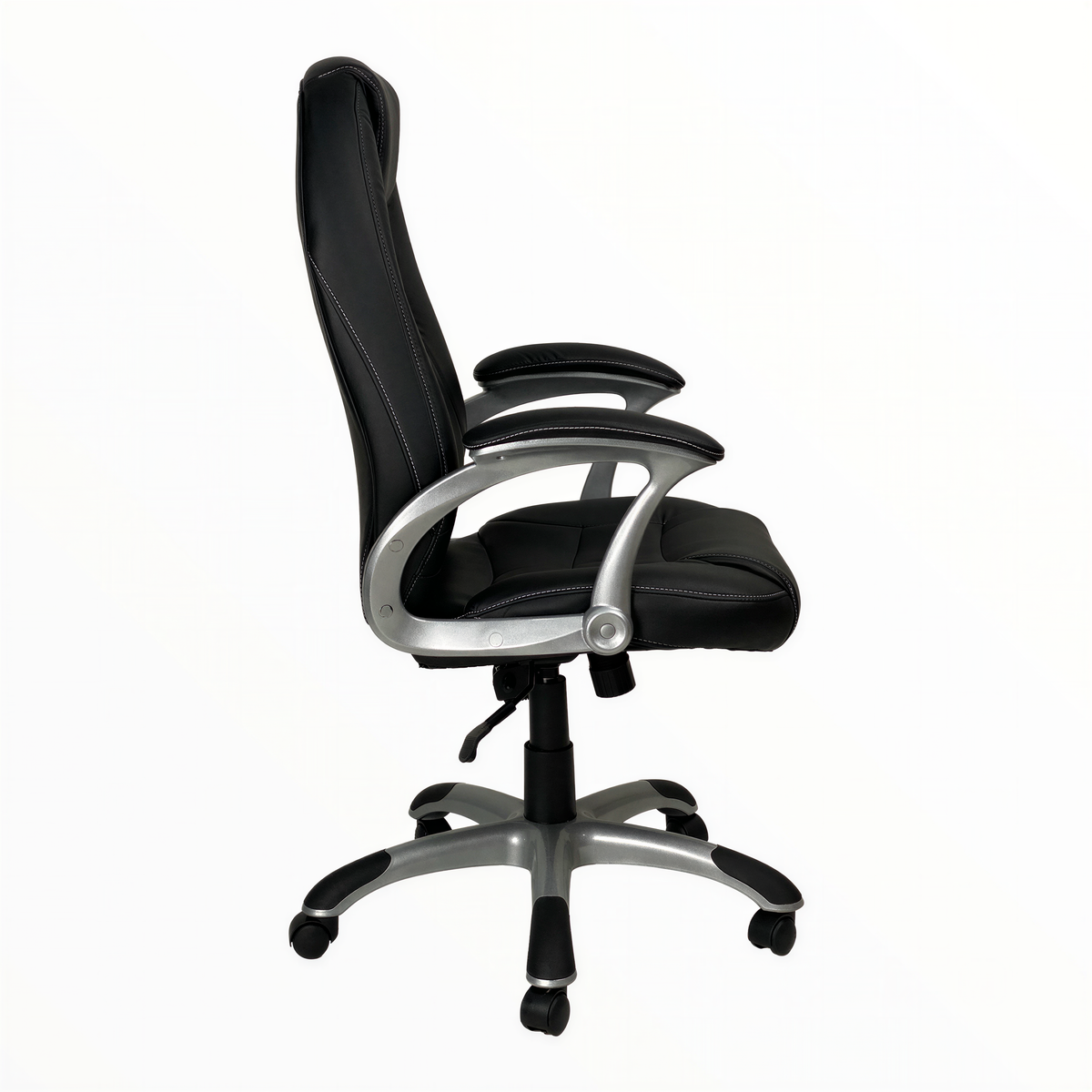 Powerlan Edison Poltrona da Ufficio Ergonomica in Ecopelle Nera