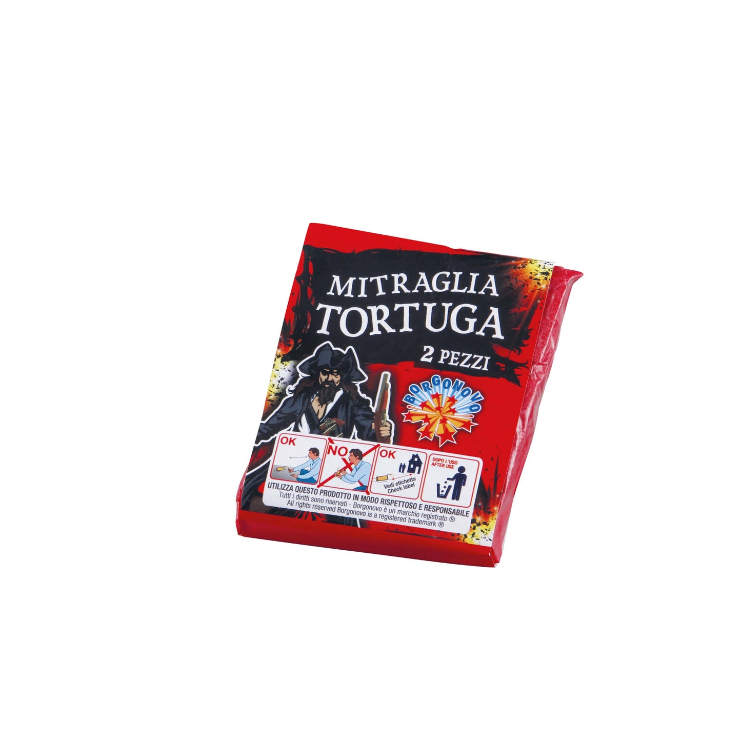 Mitraglia Tortuga Borgonovo F2 a 20 colpi con fiamme verdi e rosse