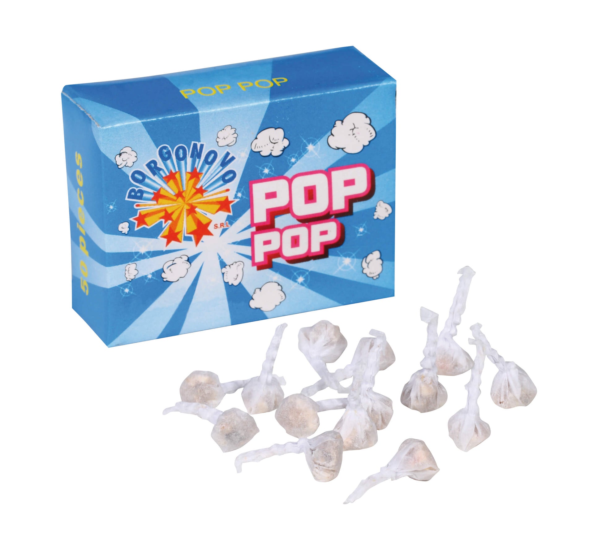 Pop Pop Borgonovo F1 con effetto colpo all'impatto, confezione da 50 pezzi