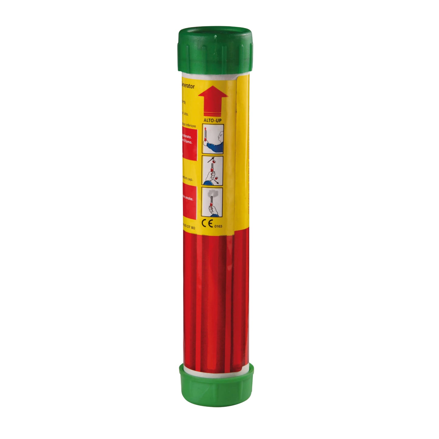 Fumogeno a mano Borgonovo P1 con fumo verde brillante denso e uniforme