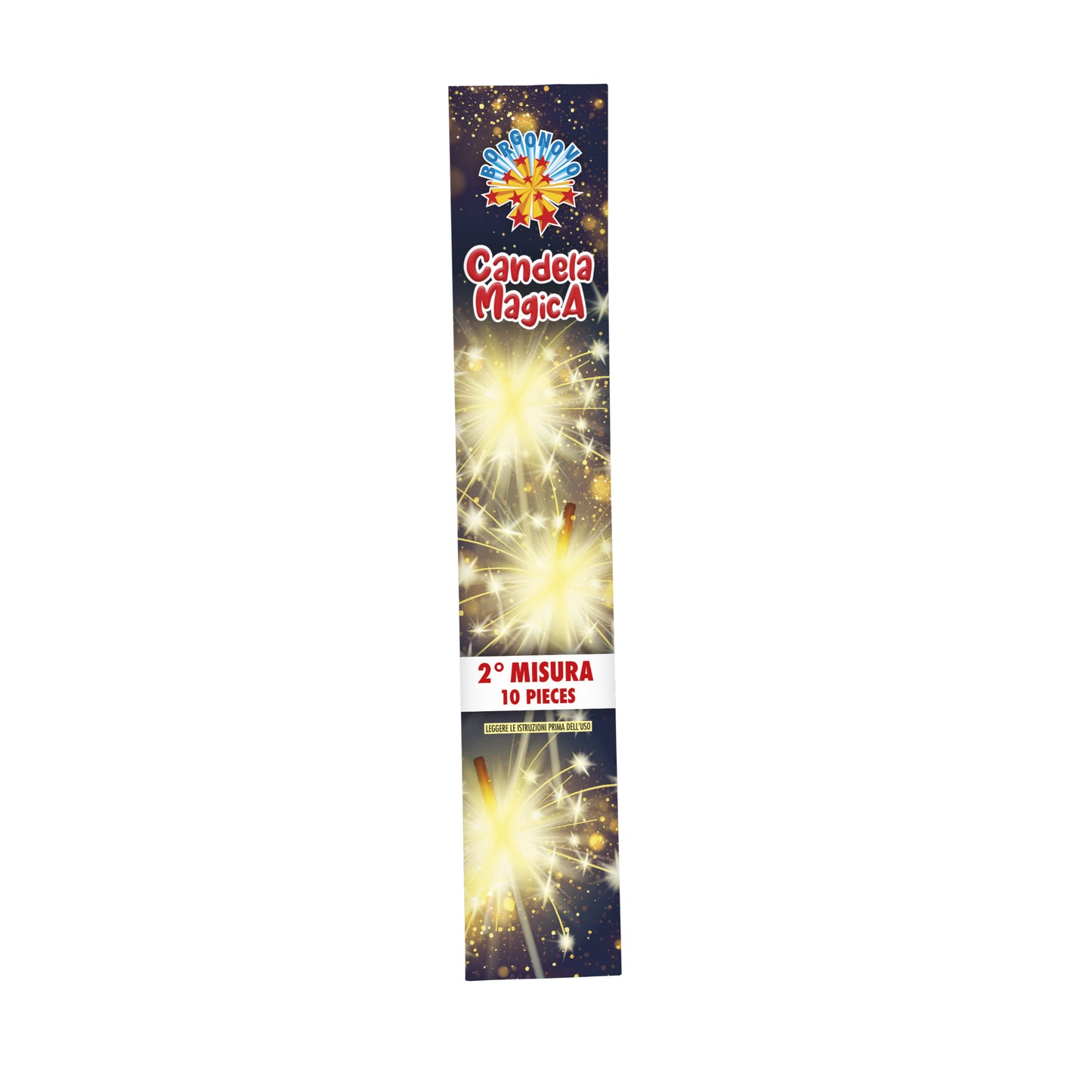0201B - CANDELA MAGICA 2a MISURA BORGONOVO da 10 candeline - MASSA ATTIVA 1,9 gr CAT.EU F1