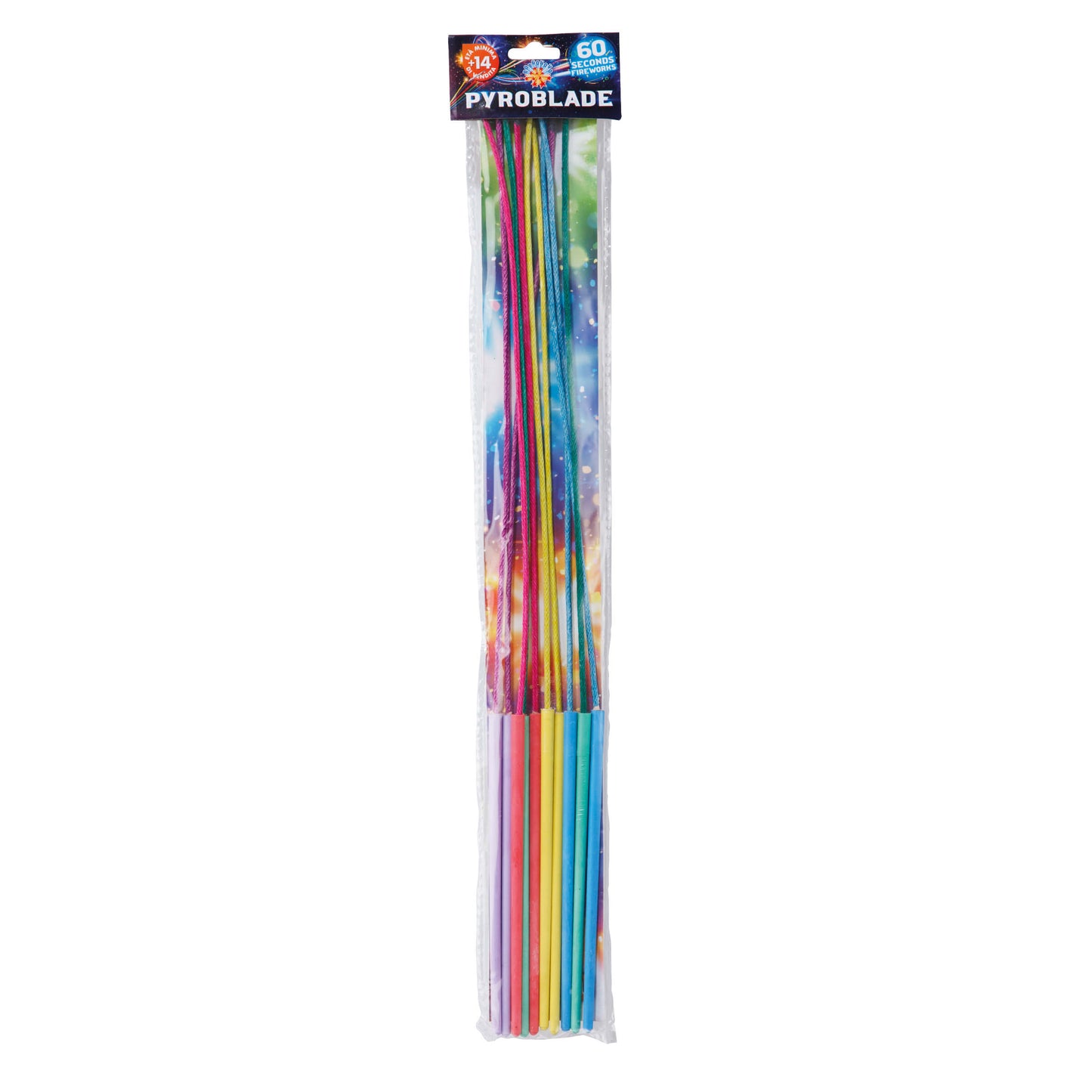 Pyroblade Borgonovo F1, 10 bastoncini con fiamma colorata e scintille assortite