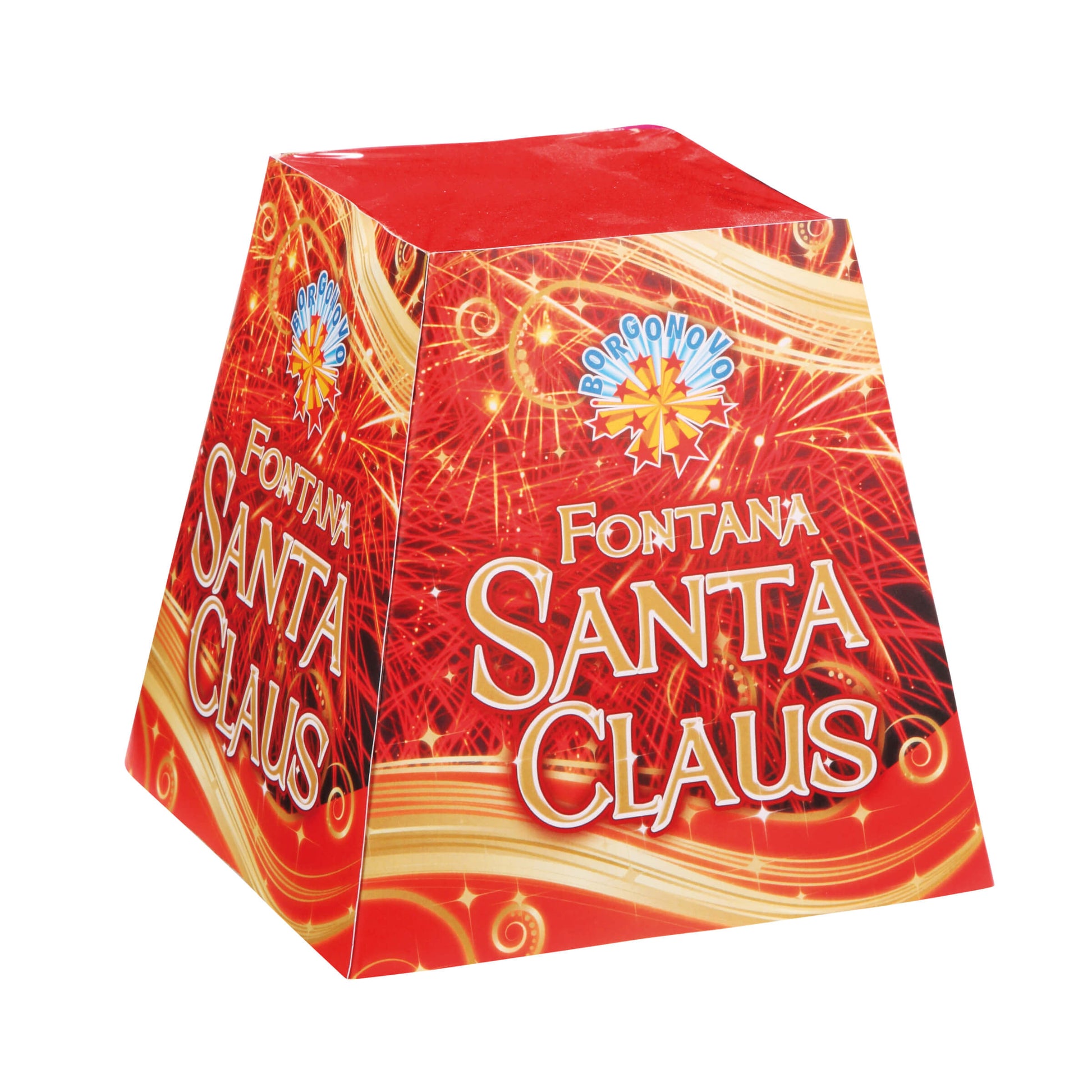 Fontana Santa Claus Borgonovo F2, 3 fontane con stelle assortite e crisantemi argentati