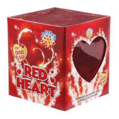 Fontana Red Heart Borgonovo F2, 4 fontane rosso e argento con bengala a forma di cuore