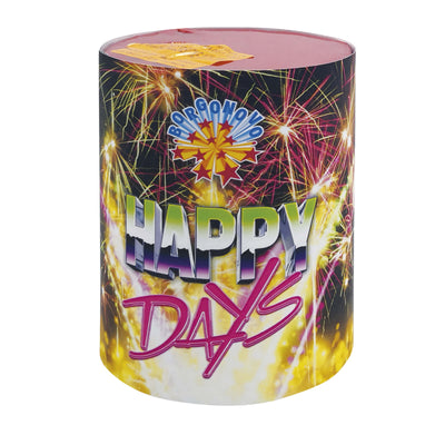 Happy Days Fountain Borgonovo F2, 3 effetti verde, oro e rosa con crisantemi e cracker