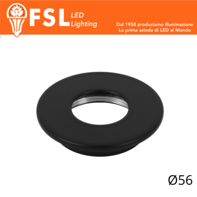 VEGA - Cover Piatta per Punto Luce LED – Ø56 – Nero
