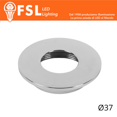 VEGA - Cover Piatta per Punto Luce LED – Ø37 – Cromo