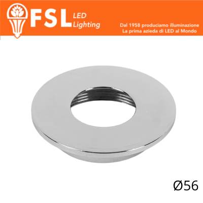 VEGA - Cover Piatta per Punto Luce LED – Ø56 – Cromo
