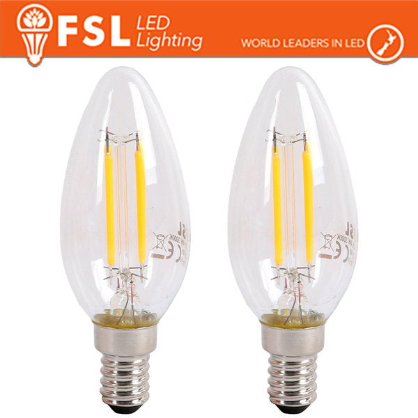 Lampada Filamento Olive  C35  4W 3000K E14 - Confezione 2PACK