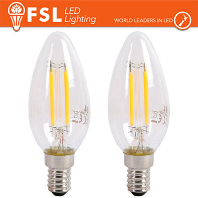 Lampada Filamento Olive  C35  4W 3000K E14 - Confezione 2PACK