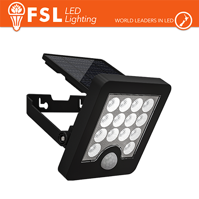Faro da esterno solare con sensore di movimento 40W (4 led) - Nero