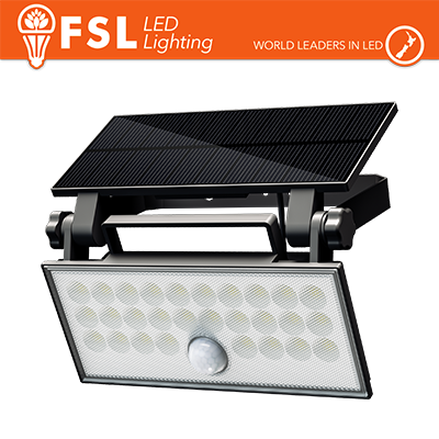 Faro da esterno solare con sensore di movimento 60W (6 led) - Nero