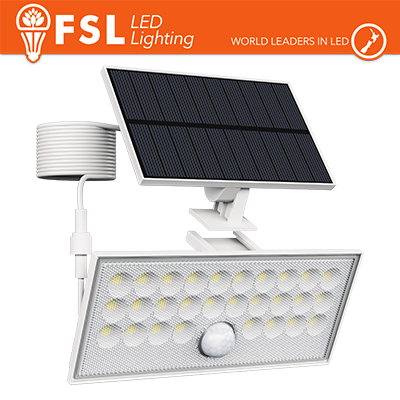 Faro da esterno solare con sensore di movimento 60W (6 led) - Bianco Staccabile