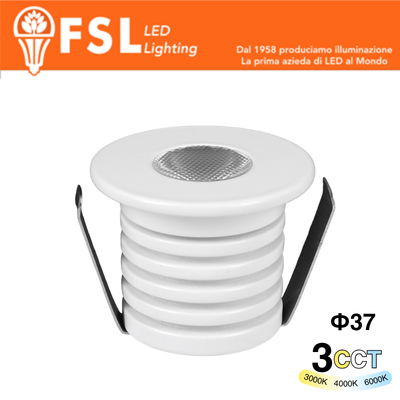VEGA - Punto luce LED Spotlight  – 1W 3CCT – 37*37mm – IP20 - Driver Eaglerise