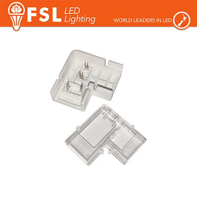 Connettore angolare 90° per strisce LED COB 220V e COB 24V