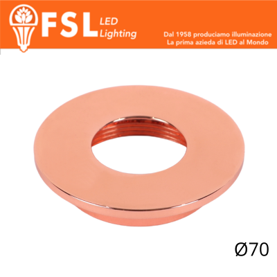 VEGA - Cover Piatta per Punto Luce LED – Ø70 – Oro Rosa