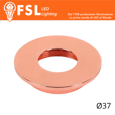 VEGA - Cover Piatta per Punto Luce LED – Ø37 – Oro Rosa