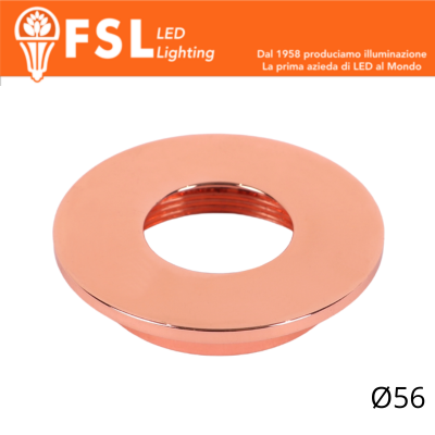 VEGA - Cover Piatta per Punto Luce LED – Ø56 – Oro Rosa