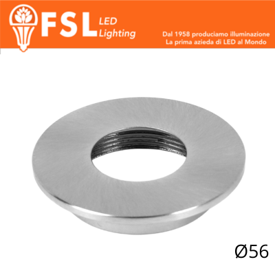 VEGA - Cover Piatta per Punto Luce LED – Ø56 – Nichel Satinato