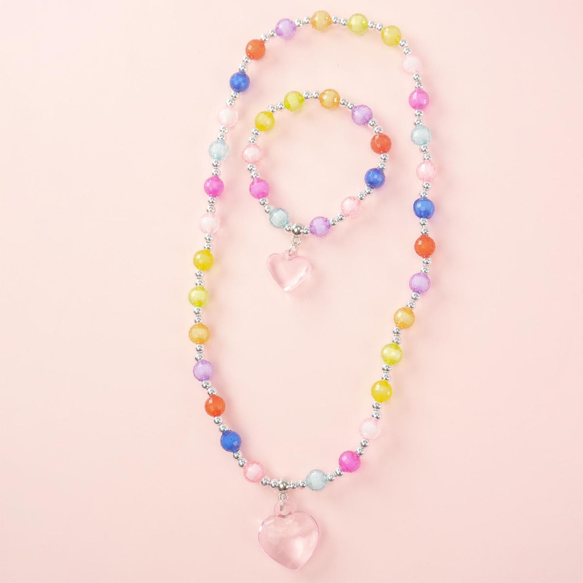 Nice Precious Set 2 Pezzi Collana e Bracciale Cuori Colorati - 25132