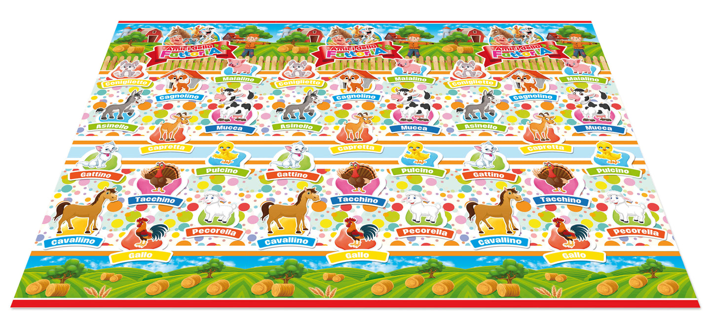 TAPPETO MAXI AMICI FATTORIA 200x150 cm SPESSORE 0,7 cm - 11151