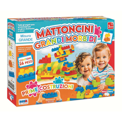 Playset Prime Costruzioni 26 mattoncini grandi morbidi colorati G03501Z