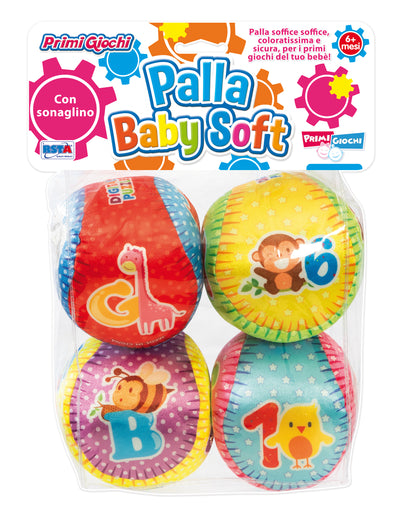 4 PALLE BABY SOFT CON SONAGLINO 10cm - 10658