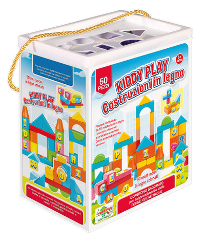 KIDDY PLAY COSTRUZIONI LEGNO 50 BLOCCHETTI - 10459