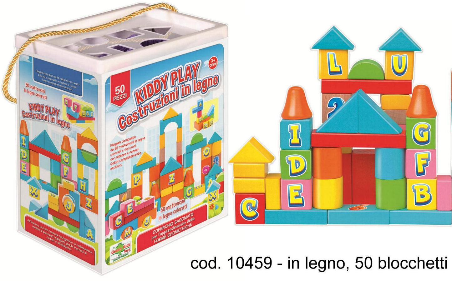 KIDDY PLAY COSTRUZIONI LEGNO 50 BLOCCHETTI - 10459
