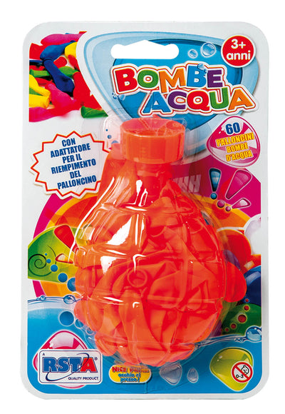 Blister 60 palloncini bombe d'acqua con adattatore per riempimento rapido giochi estivi