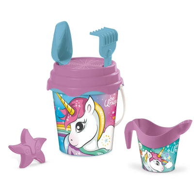 Set secchiello mare Unicorno con innaffiatoio e accessori colori pastello