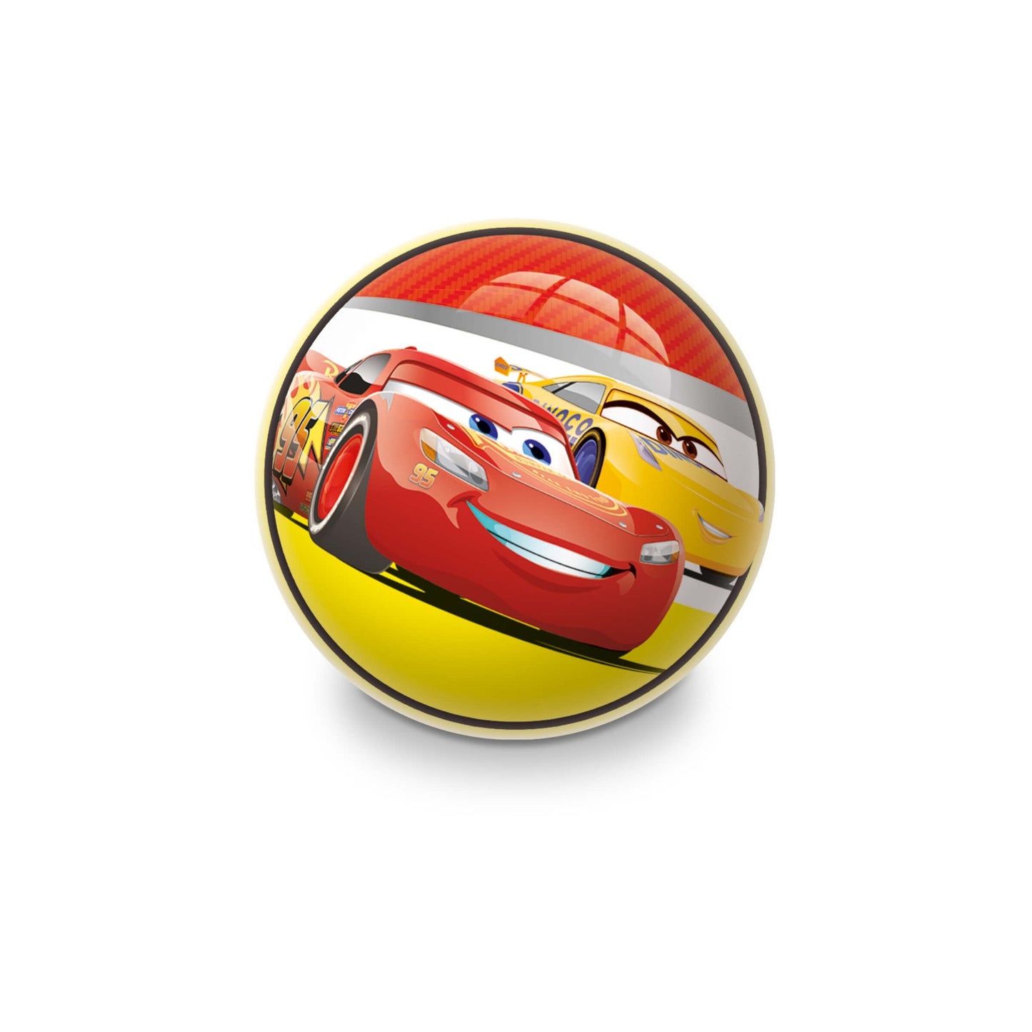 Pallone Cars 14cm vista laterale grafica Disney Pixar