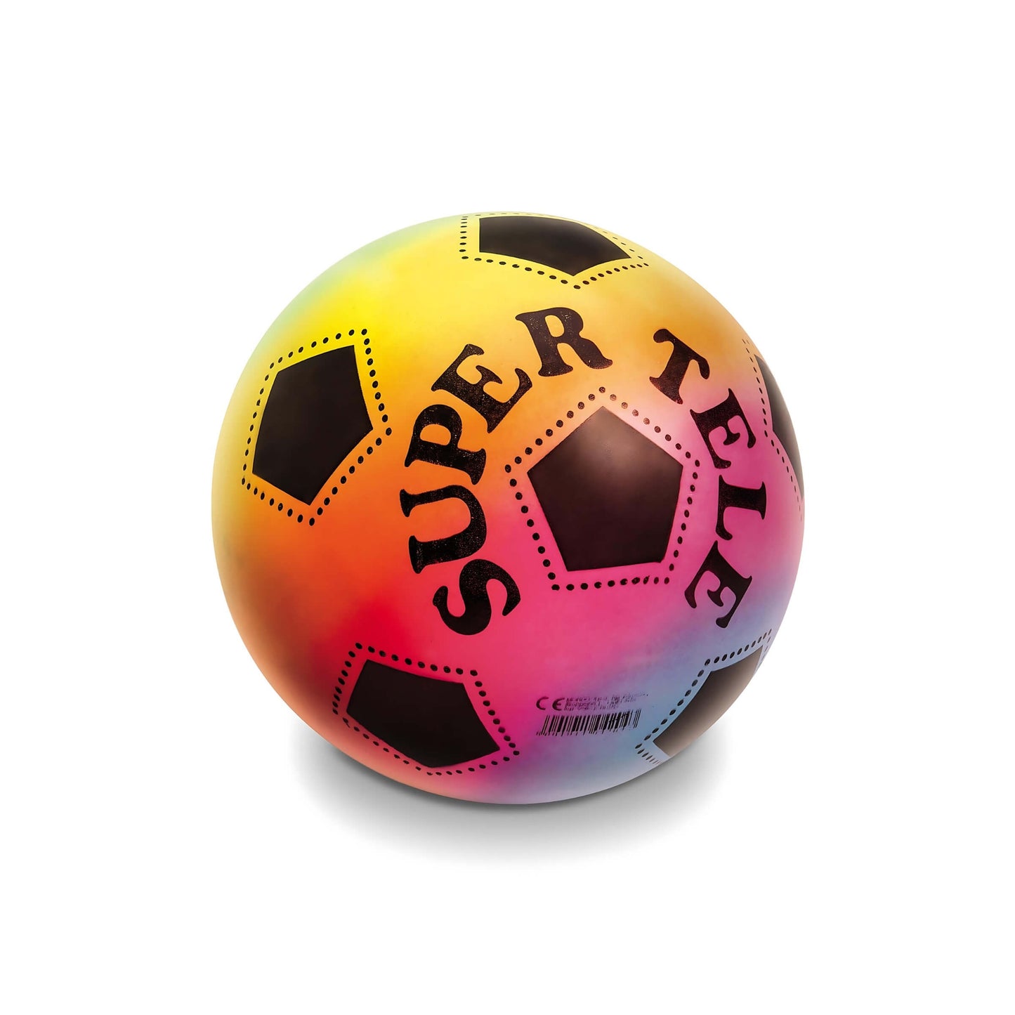 Pallone Super Tele Rainbow PVC calcio diametro 23 cm design arcobaleno