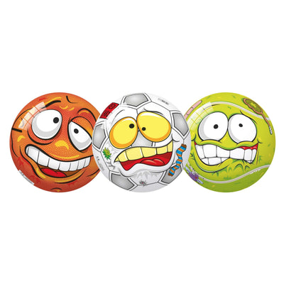 Pallone Crazy Sport PVC diametro 23 cm con facce divertenti taglia 5