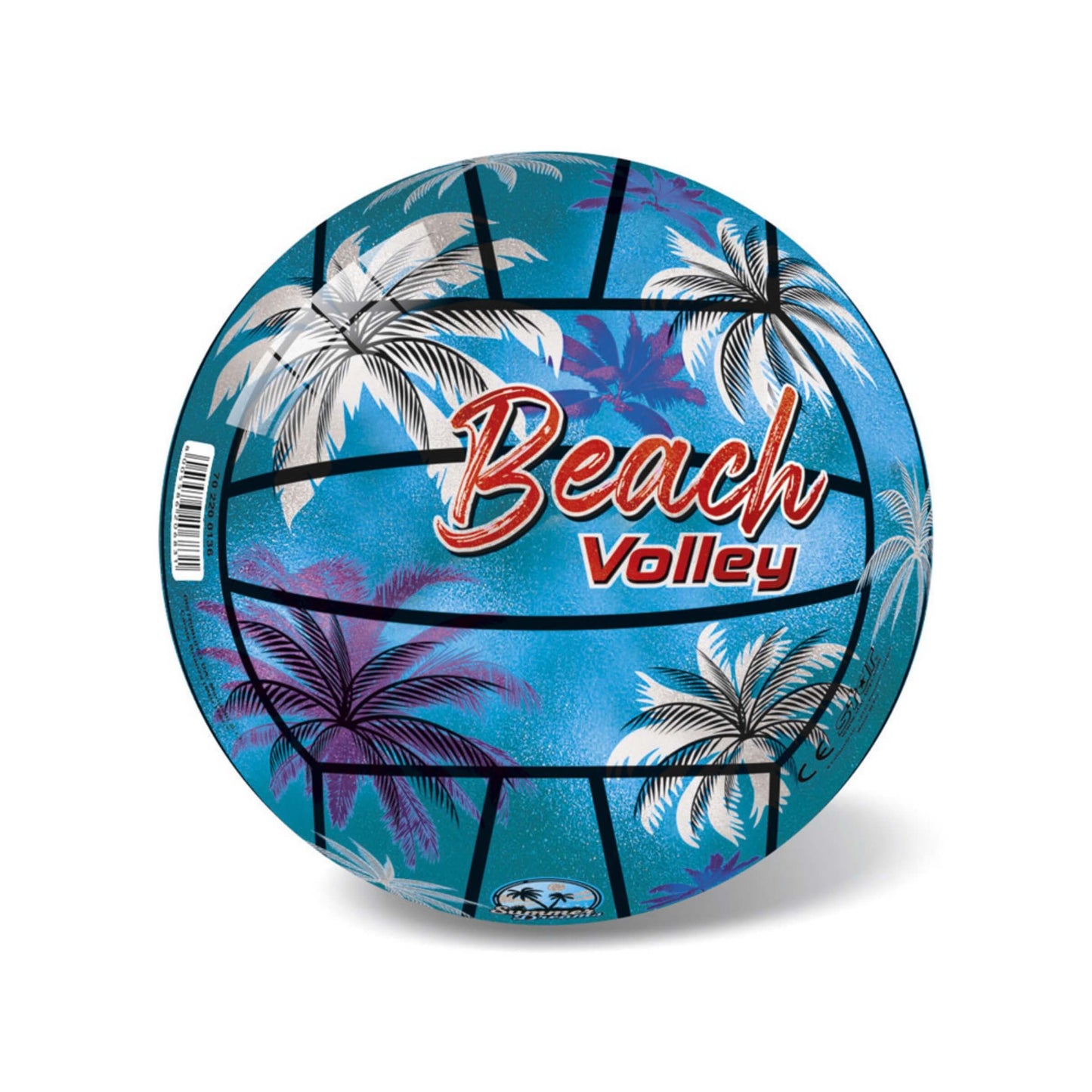 Pallone beach volley Palm Blu PVC diametro 23 cm design oceano e palme