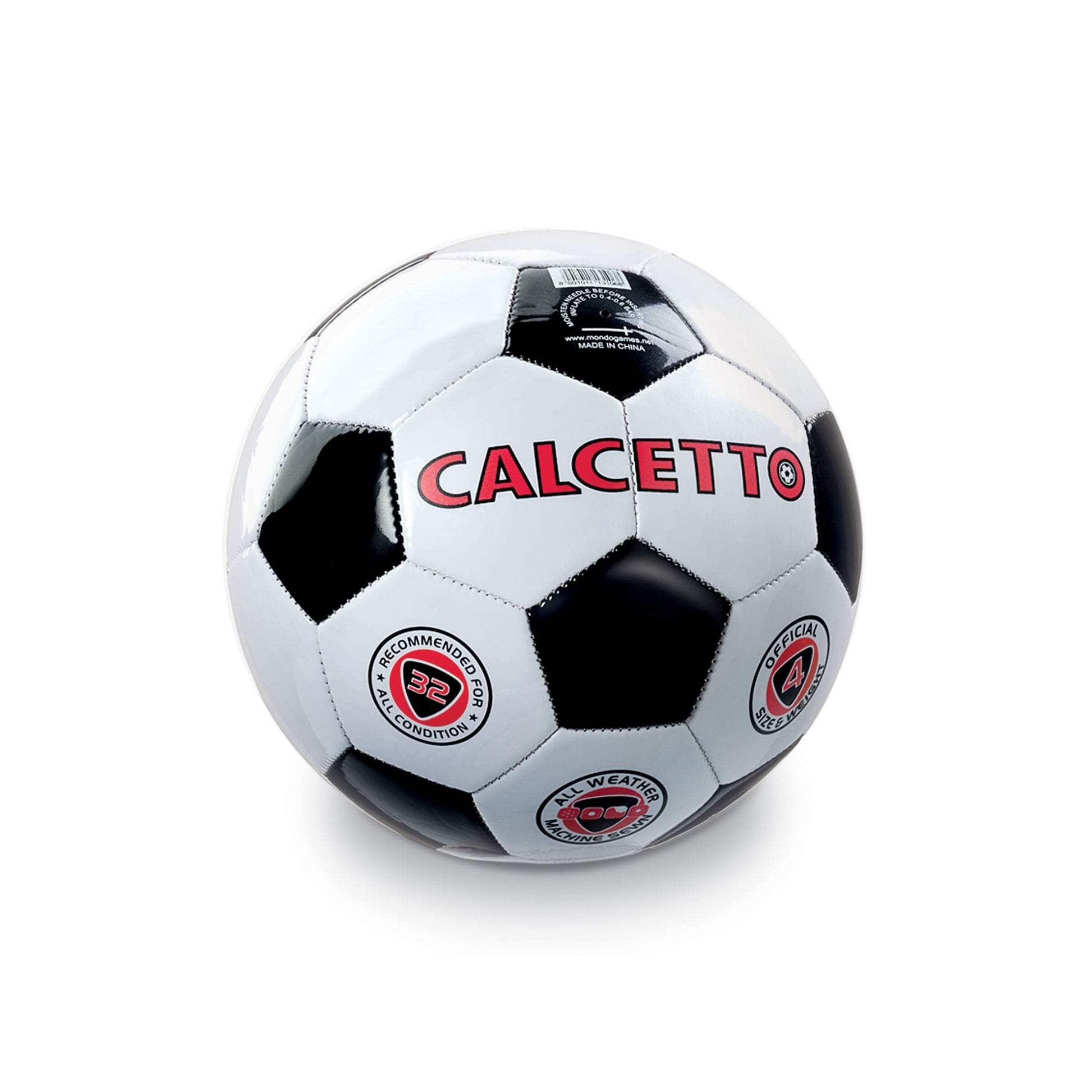 Pallone calcetto cucito PVC taglia 4 diametro 20 cm
