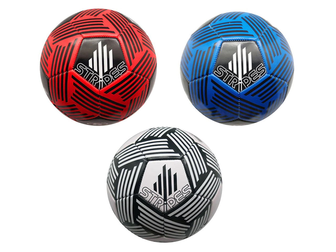 Pallone calcio Stripes cuoio sintetico cucito diametro 23 cm taglia 5