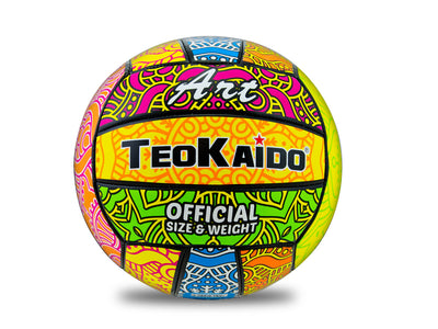 Pallone volley Teokaido taglia 5 Art motivi street art colorati dimensioni regolamentari
