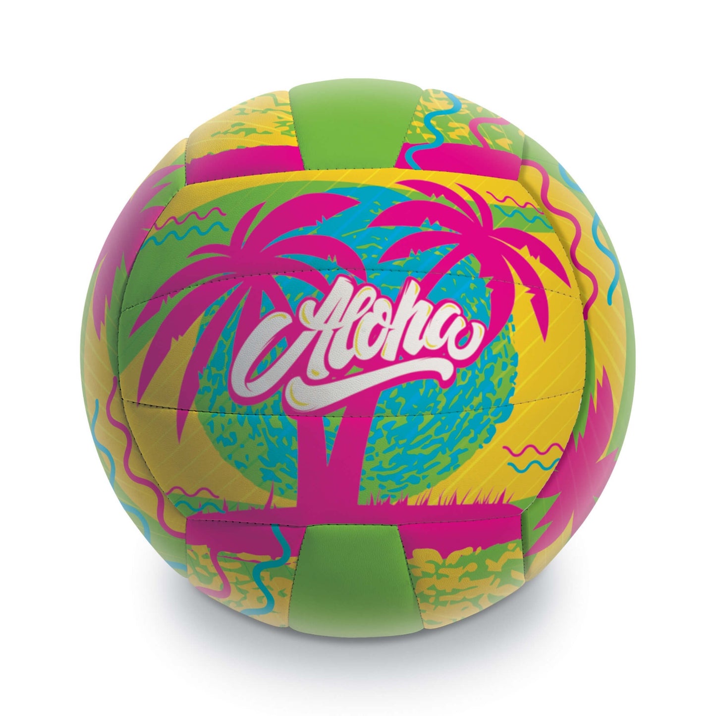 Pallone volley Aloha cuoio sintetico cucito diametro 23 cm design tropicale