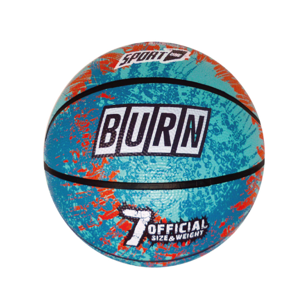 PALLONE BASKET BURN IN GOMMA TERMOSALDATA E INTERNO IN NYLON D.29 cm -  TAGLIA 7
