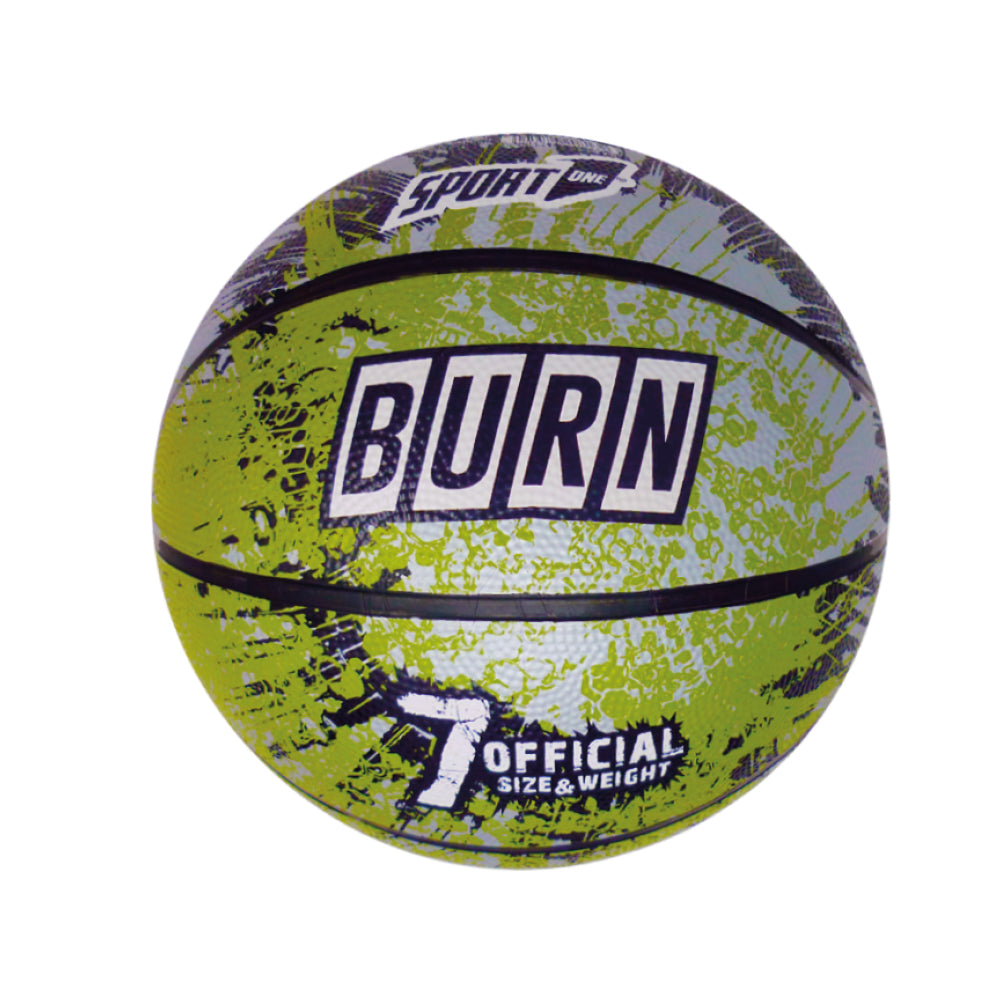 PALLONE BASKET BURN IN GOMMA TERMOSALDATA E INTERNO IN NYLON D.29 cm -  TAGLIA 7