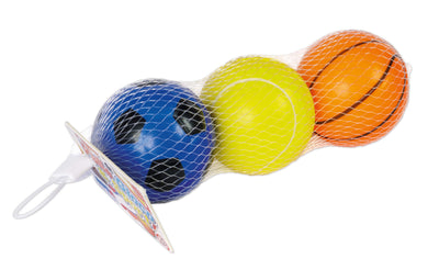 Set 3 palline sportive diametro 6,3 cm per attività all'aperto dai 3 anni in su