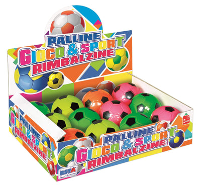 Palline rimbalzine gomma piena diametro 6,3 cm colori vivaci assortiti