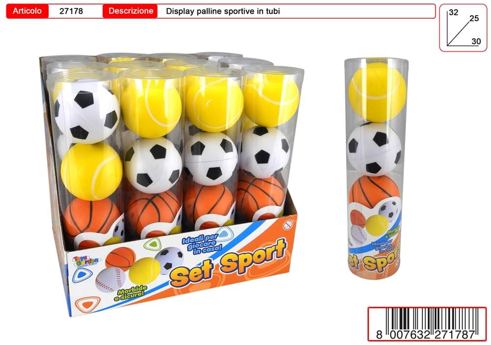 SET 4 PALLE SPORTIVE IN SPUGNA - 27178