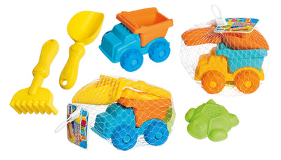 Set spiaggia con camion 15,5 cm, paletta e rastrello per bambini