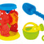 Set mulino spiaggia 6 pezzi palette formine animali annaffiatoio colorati bambini