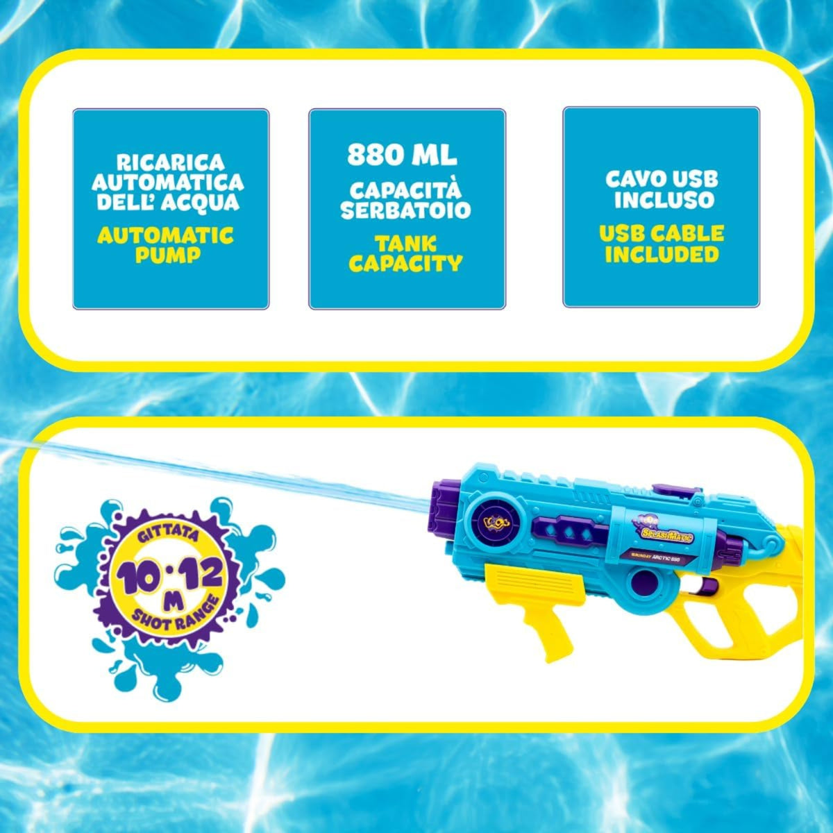 PISTOLA AD ACQUA SPLASHMATIC ARCTIC 880 A BATTERIA